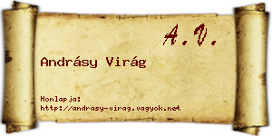 Andrásy Virág névjegykártya